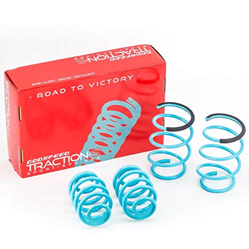 Godspeed LS-TS-BW-0006 Traction-S Performance Lowering Springs, Reduce Body Roll, Improved Handling, Set of 4, compatible with BMW 3 Series 1999-2005 (Does not fit Xi Models) (E46)