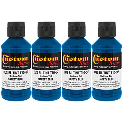 Custom Coat 3 Ounce, Safety Blue, Bed Liner Tint Concentrate, 4 Pack - color: Safety Blue, size: 3-Ounce (Pack of 4)
