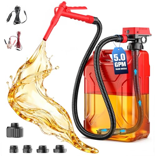Ecarke 5 GPM Cordless Fuel Transfer Pump Compatible with Milwaukee 18V - color: Red & Black