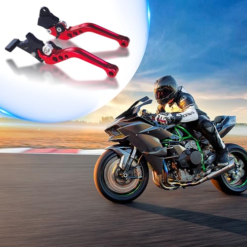 Short Brake Clutch Levers,Aluminum Alloy Motorcycle Brake Handle Levers Red