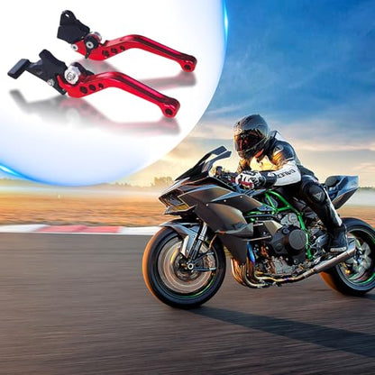 Short Brake Clutch Levers,Aluminum Alloy Motorcycle Brake Handle Levers Red