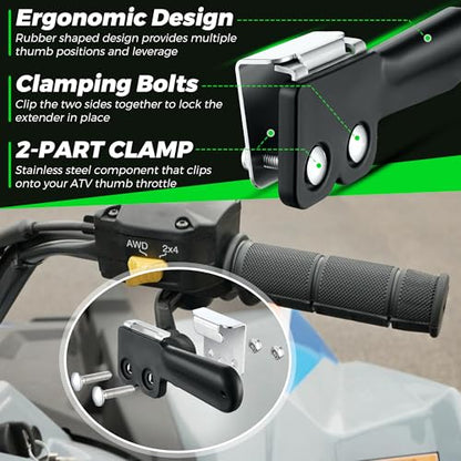 Saillong 1 Pack ATV Throttle Extender Black - color: Black