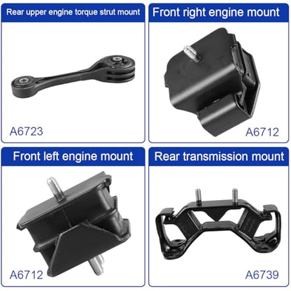 4PCS EngineTransmission Mount Kit for Subaru Impreza 04-2013 - size: for Impreza 04-2006/ for WRX 13-2016