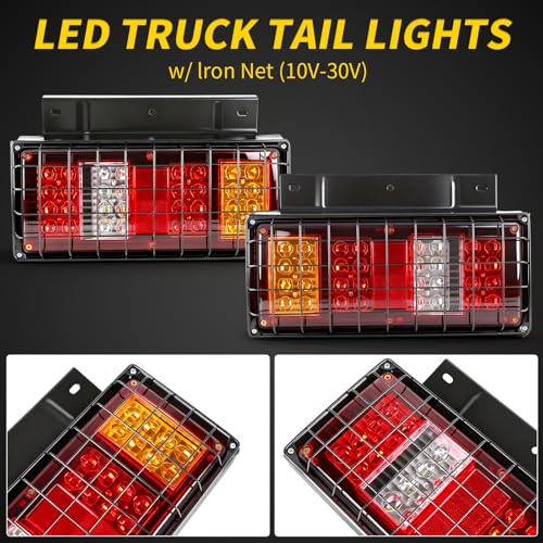 2 Pack 32 LED Truck Tail Lights Kit with Iron Net Protection - color: Tail Lights-I