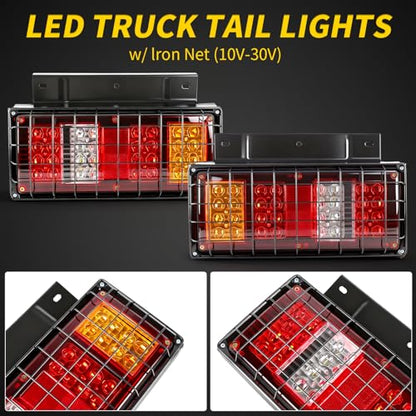 2 Pack 32 LED Truck Tail Lights Kit with Iron Net Protection - color: Tail Lights-I