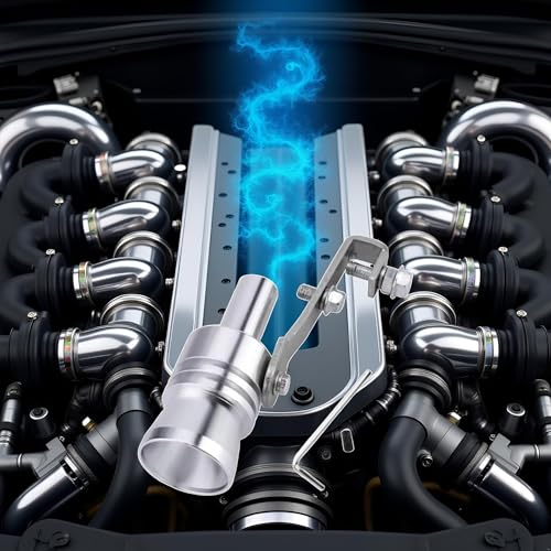 Silver Car Turbo Whistle Car Turbo Sound Exhaust Whistle Muffler Auto Blowoff Valve Simulator Turbine Pipe Whistle,Exhaust Pipe Blow-Off Vale Simulator Automotive Replacement Exhaust Pipes