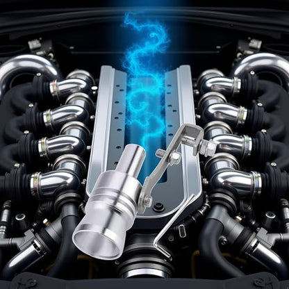 Silver Car Turbo Whistle Car Turbo Sound Exhaust Whistle Muffler Auto Blowoff Valve Simulator Turbine Pipe Whistle,Exhaust Pipe Blow-Off Vale Simulator Automotive Replacement Exhaust Pipes
