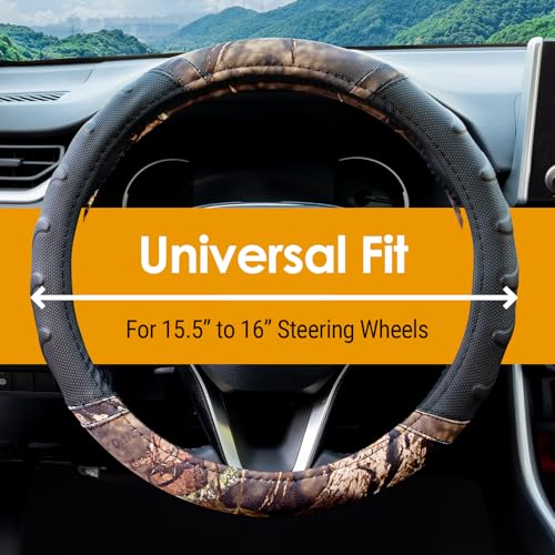Mossy Oak Break-Up Steering Wheel Cover for Trucks & SUVs, Fits 15.5"-16" - style: Mossy Oak Comfort Grip - Large (15.5" - 16")