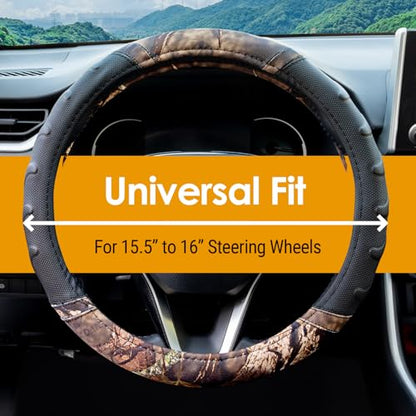 Mossy Oak Break-Up Steering Wheel Cover for Trucks & SUVs, Fits 15.5"-16" - style: Mossy Oak Comfort Grip - Large (15.5" - 16")