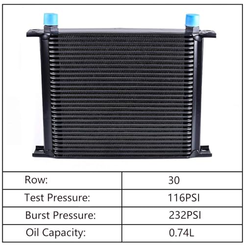 30 Row AN10-10AN Stacked Plate Oil Cooler Aluminium Alloy - color: Oil Cooler, size: 30 Row-BK