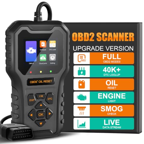 Car Code Reader OBD2 Scanner for Check Engine Light Oil Reset OBDII Scan Tool Diagnostic Tool Reset Fix Clear Fault Code Readers for Cars 1996+ - color: Black