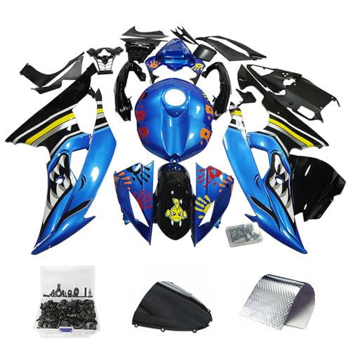 Motorcycle Fairing Kit Fits for 2008 2009 2010 2011 2012 2013 2014 2015 2016 Yamaha YZF R6 Injection ABS Plastic Bodywork Fairings （Shark-2）