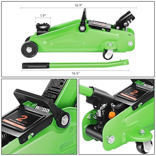 DNA MOTORING 2 Ton Car Jack and Stands Kit Green - color: Green