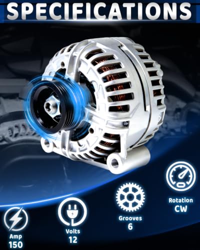 WorldCraft 12V 150A Alternator for Chevy Silverado Tahoe Sierra Yukon V8 - size: 0-124-525-072