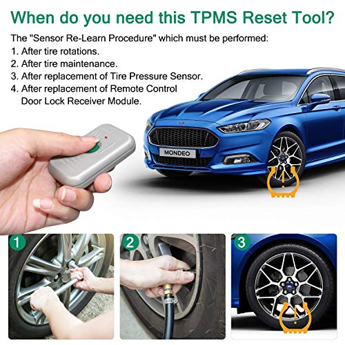 TPMS19 TPMS Reset Tool Sensor Relearn Reset Tool for Ford Lincoln Tire Pressure Monitor System Sensor Programming Training Activation Tool TPMS Trigger Tool Tire Sensors Reset Tool