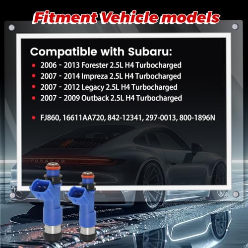 4-Pack Fuel Injectors Set | Compatible with Subaru Forester Impreza WRX STI Legacy Outback 2.5L H4| Replaces FJ860 16611AA720 800-1896N - size: 4 X FJ860