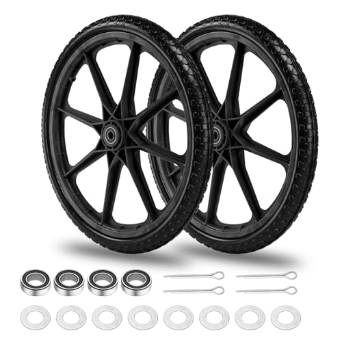 20" Flat Free Tire and Wheel with 3/4" & 5/8" Bearing, 2 Pack