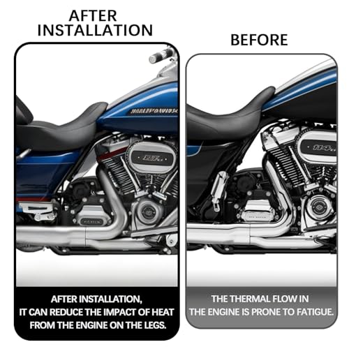 Heat Shields for Harley Davidson Touring Street Glide Road Glide Electra Glide Road King Ultra Limited Tri Glide CVO 2017-2024 2025, Gloss Black - color: Black