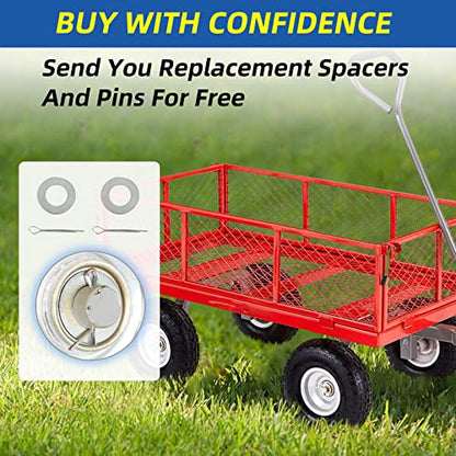 GICOOL 10 Inch 4.10/3.50-4" Flat Free Tire Wheel for Hand Truck Trolley 4PK - size: 4.10/3.50-4 | 4 PACK