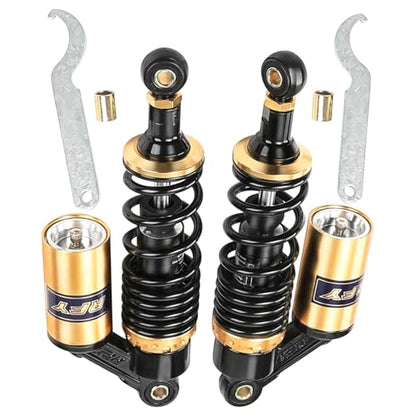 280mm (11 Inch) Air Shock Absorber, 330 lbs Capacity & 65mm Travel, Adjustable Spring Preload & Air Valve for ATV, UTV, Go Kart, Golf Cart, Dirt Bike, Motorcycle Suspension Upgrade