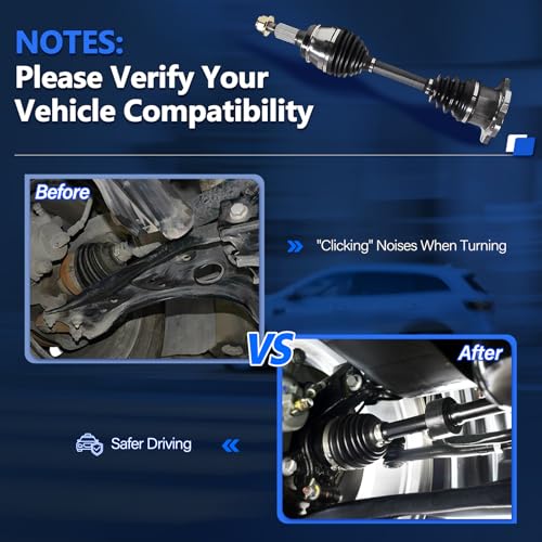 Maxfavor CV Axle Front Pair Fit for 1999-2006 Chevy Silverado 1500 CV Axles