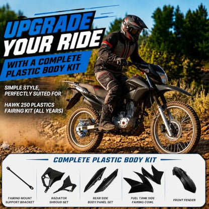 Plastics Fairing Kit for Hawk 250 (All Years) - color: black
