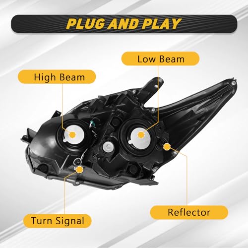 Headlight Assembly Fit for 2012-2015 Toyota Prius Chrome Housing Clear Lens - color: Chrome