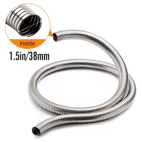 HZJD Exhaust Flex Pipe Stainless Steel(1.5''x72.00''/38x1830mm) - size: 1.5in