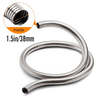 HZJD Exhaust Flex Pipe Stainless Steel(1.5''x72.00''/38x1830mm) - size: 1.5in