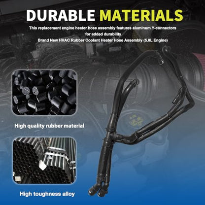Engine Heater Hose Inlet & Outlet Assembly FL3Z-18472-K 626-802 Compatible With Ford F-150 5.0L 2015-2017