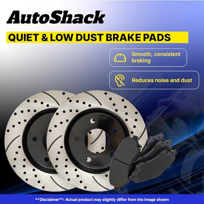 AutoShack Front & Rear E-Coated Rotors & Ceramic Pads for Chevy Tahoe 2006 - style: ShadowGuard & Pad