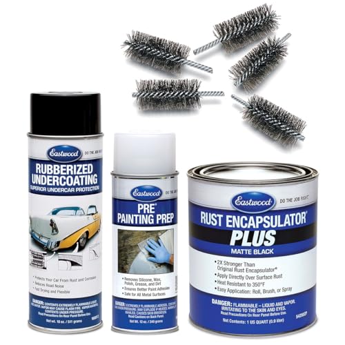 Eastwood Rust Treatment and Protection Kit - Clean Metal Encapsulater and Rubberized Undercoating