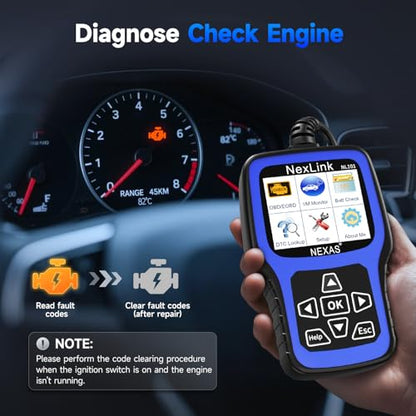 NEXAS NL101 OBD2 Scanner with Battery Tester for All US Vehicles Since 1996 - color: black