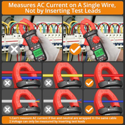 Neoteck Clamp Meter 4000 Counts Amp Meter for AC Current AC/DC Voltage 600A