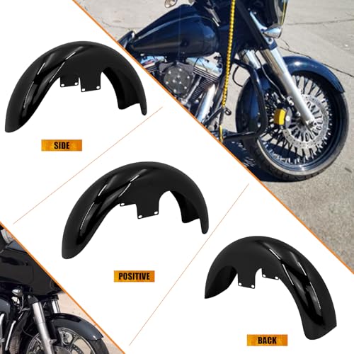 19-Inch Front Fender Fit for Harley Touring 1996-2023 - size: For 19" 120 R19 Gloss Black
