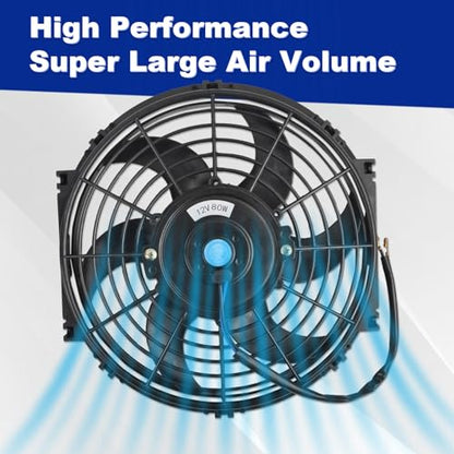 SSN 10" Black Electric Radiator Cooling Fan Assembly Kit - color: Black, size: 10" No Thermostat