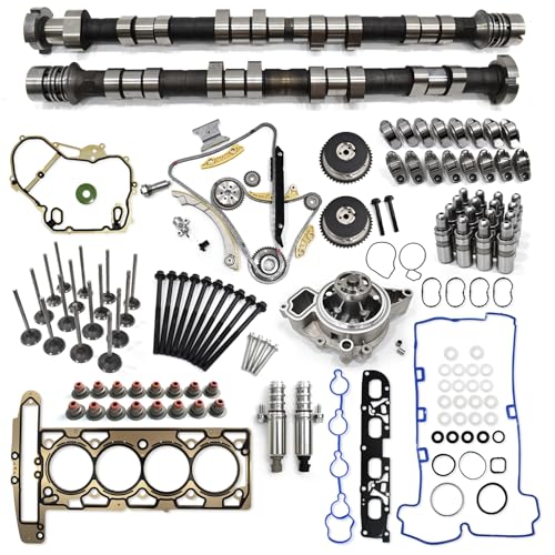 2.4 Camshaft kit with VVT Valve, Water Pump, Head Gasket Set, VCT Selenoid Actuator Gear for Chevy Equinox GMC Terrain Buick Lacrosse 2011-2017 LAF LUK LEA 12656486 12604896 12634207 - color: GM2.4 Complete Kit