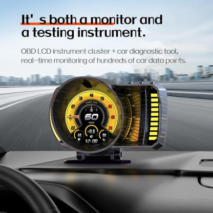 wiiyii OBD2 Gauge Display Heads Up Display for Cars,Speedometer for Car