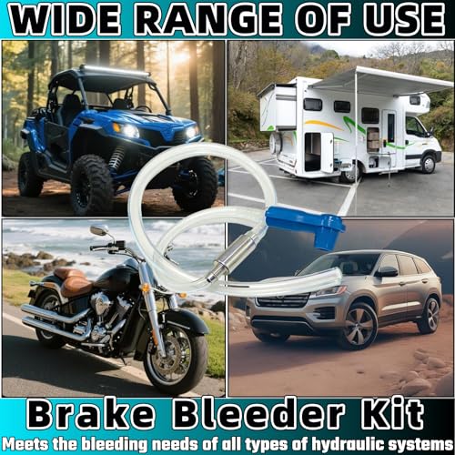 Upgraded Universal Brake Bleeder Kit - One Way Check Valve with Hose, Hydraulic Bleeding Tool for Car, Motorcycle & Clutch Systems - size: No Assembly Required