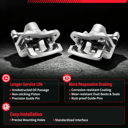 Rear Brake Calipers Compatible with Hyundai Sonata [ 2008-2010 ] - size: Rear Sonata 2008-2010