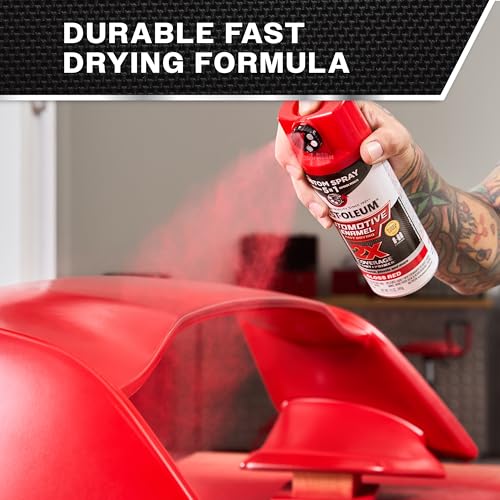 Rust-Oleum 2X Automotive Enamel 5-in-1 Spray Paint, Gloss Red - color: Gloss Red, size: 12 Ounce (Pack of 6)