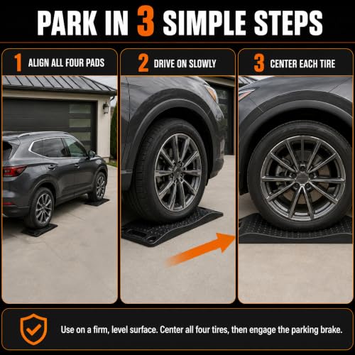 Rubber Tire Saver Ramps, Set of 4, Help Prevent Flat Spots