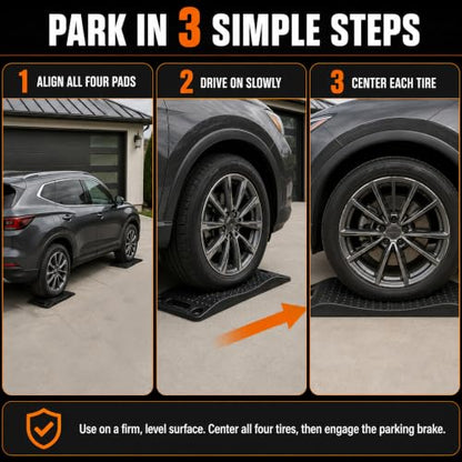 Rubber Tire Saver Ramps, Set of 4, Help Prevent Flat Spots