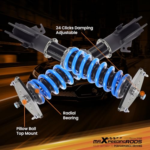 maXpeedingrods Coilover for Subaru Crosstrek GP chassis 2013-2017, 24 Levels Damper Adjustable Shock Absorber Struts, Height Adjustable T6 Upgraded Lowering Kits Blue