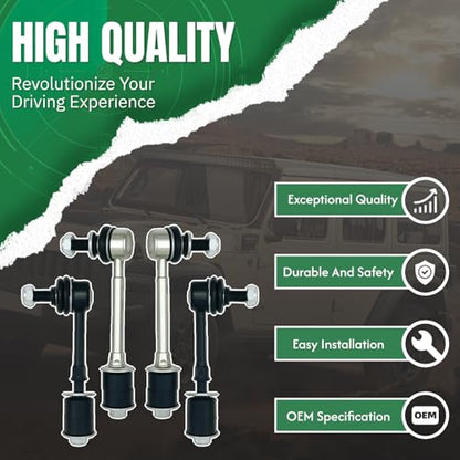 K90681 K90619 4Pcs Front Rear Stabilizer Sway Bar End Links Compatible with Toyota 1996 1997 1998 1999 2000 2001 2002 4Runner - size: K90619&K90681-4PC