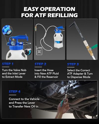 OMT 1.6 Gallon Vacuum Fluid Evacuator and Filler Set with 15 ATF Adapters