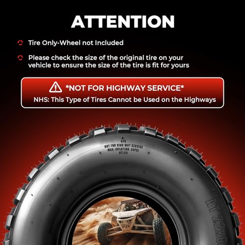 Set of 2 22x9.5-10 ATV UTV Tires, 22x9.5x10 All-Terrain Tires, 6PR