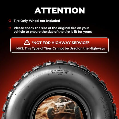 Set of 2 22x9.5-10 ATV UTV Tires, 22x9.5x10 All-Terrain Tires, 6PR
