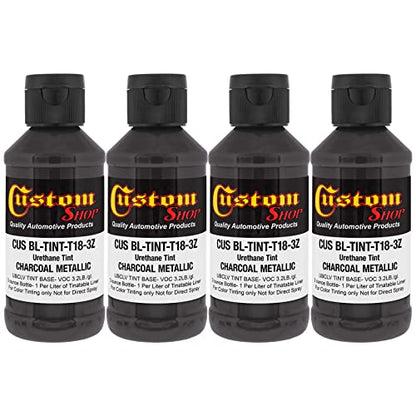 Custom Coat 3 Ounce, Charcoal Metallic, Bed Liner Tint Concentrate, 4 Pack - color: Charcoal Metallic, size: 3-Ounce (Pack of 4)