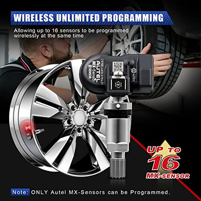 Autel TPMS Sensor,TPMS Sensor,Tire Pressure Sensor,1-Sensor 315MHz +433MHz Dual Frequency Tire Replacement Sensor,Universal Programmable Sensors for Pressure(Press in Metal Valves,4PCS) (SN-002)